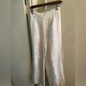 Ladies White Linen Pants
